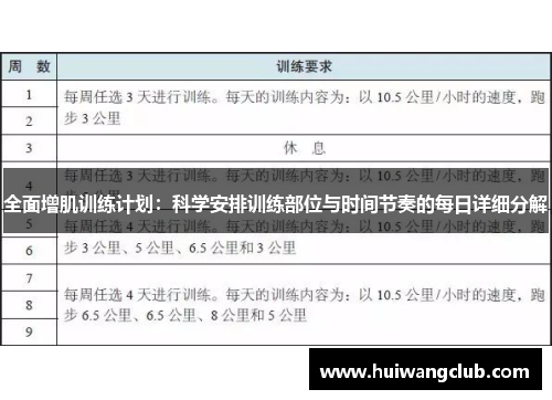全面增肌训练计划：科学安排训练部位与时间节奏的每日详细分解